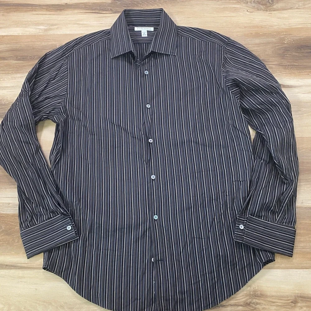 Banana Republic Button UpShirt XL Striped Cotton Oversized Brown Y2K 2004